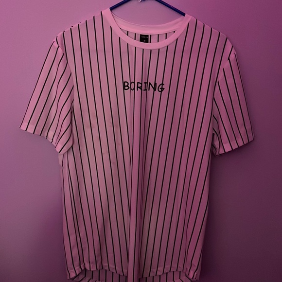 black and white stripped shein shirt